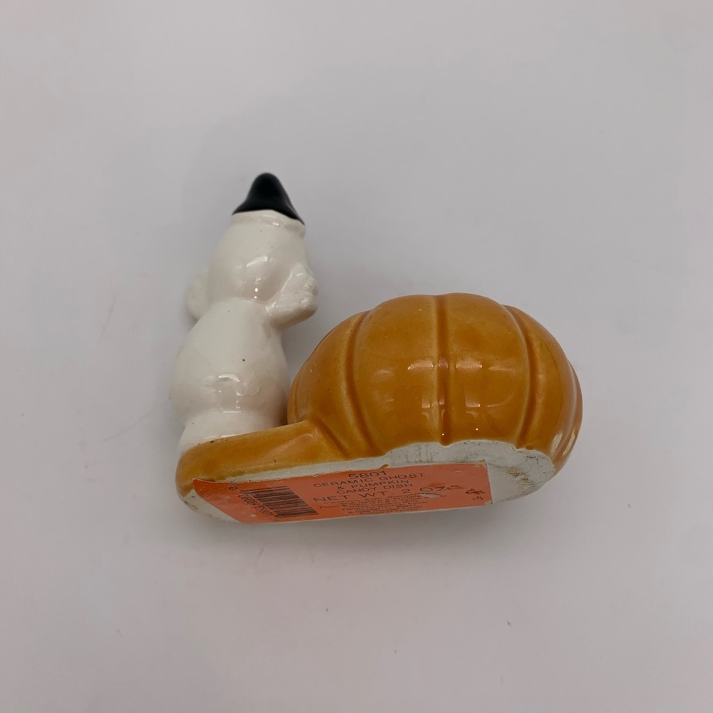 Vintage Retro 1988 Ceramic Pumpkin & Ghost Succulent Tealight Candle Holders Set - Picture 12 of 14